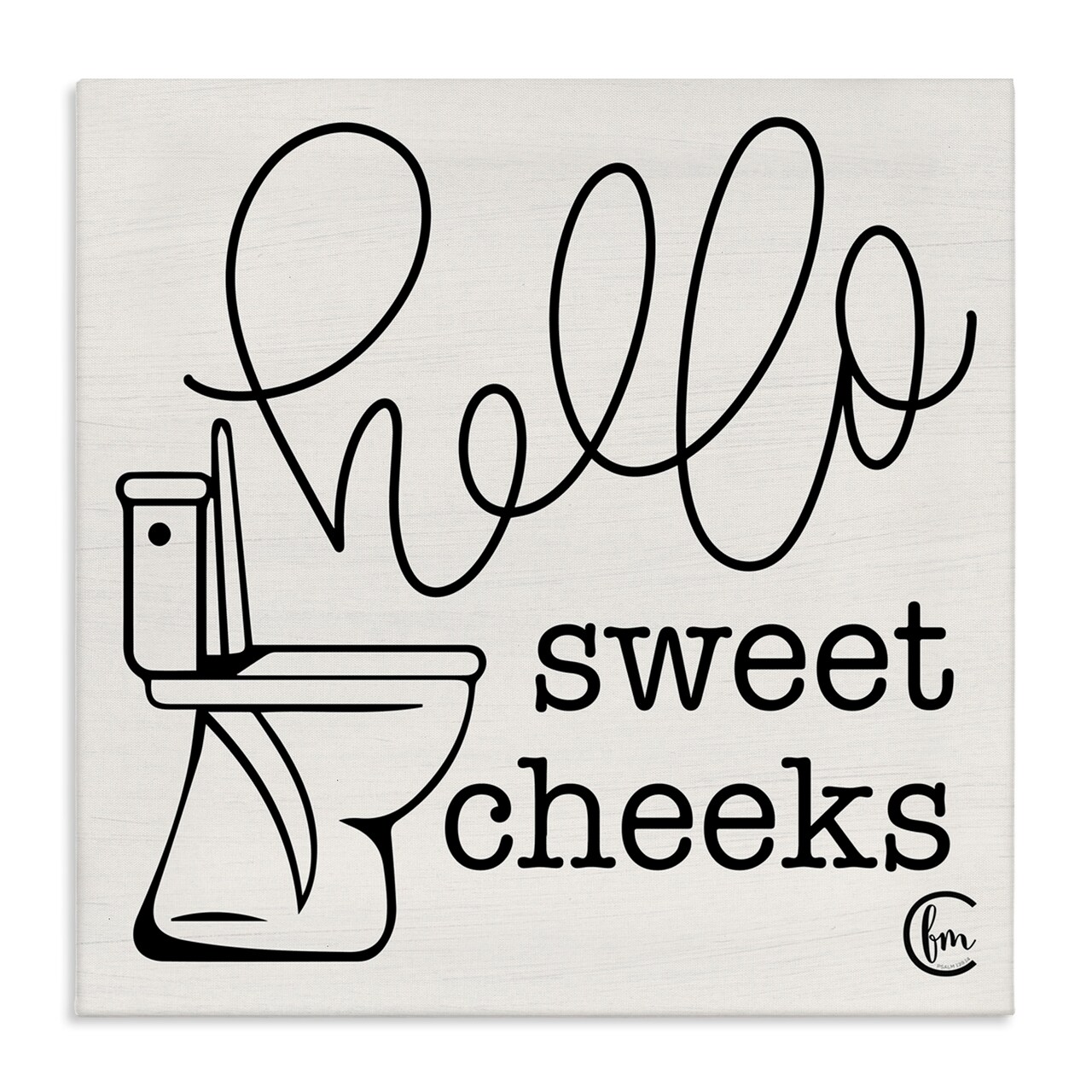 Stupell Industries Hello Sweet Cheeks with Toilet Canvas Wall Art